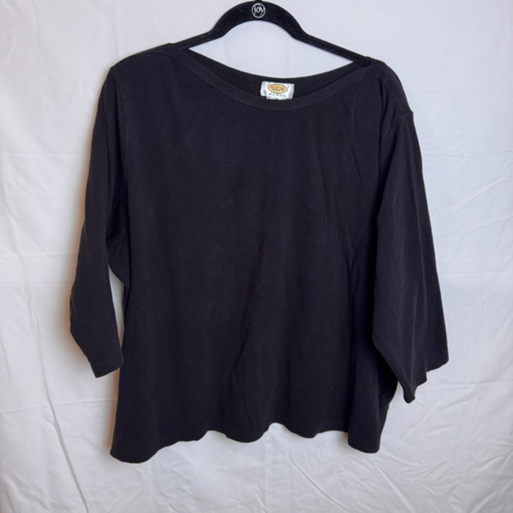 Women's Talbots Black 3X Long Sleeve Tee